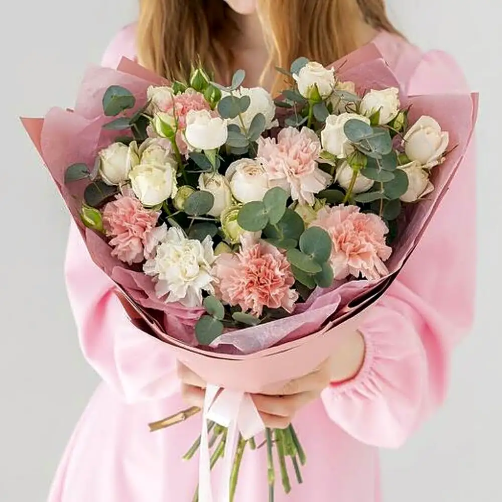 Mix pink with white.