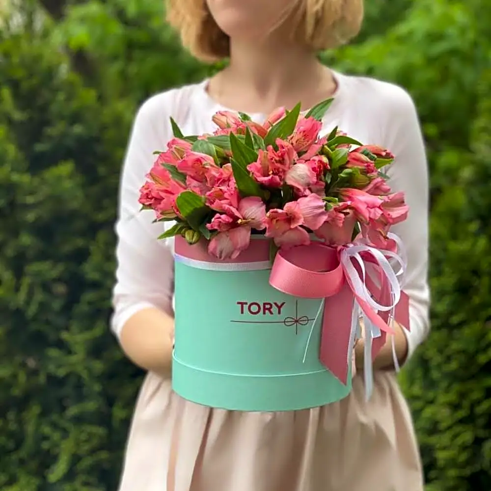 Box of colored roses.