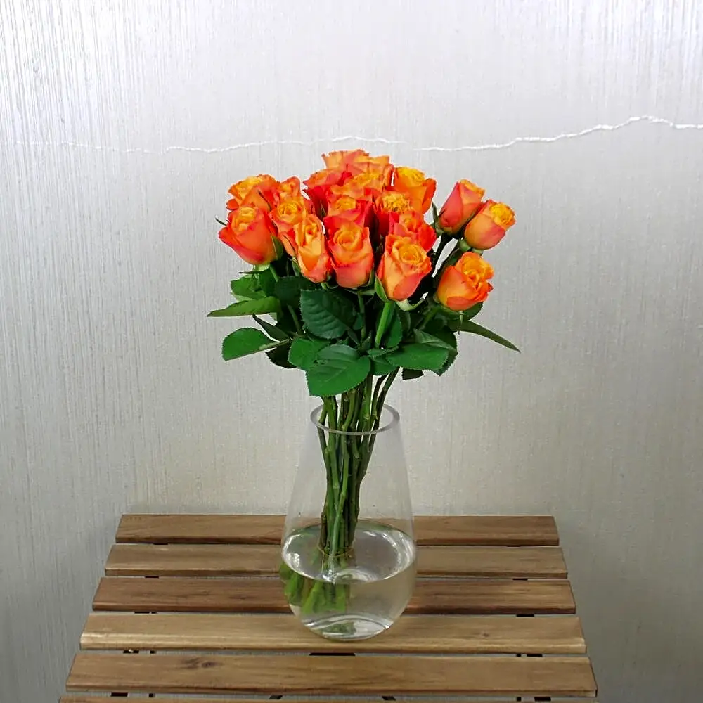 Orange Rose Vase 1117
