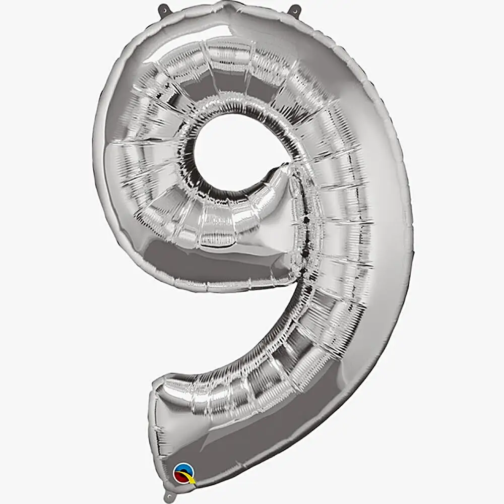 Silver Number Nine Helium Balloon -5336