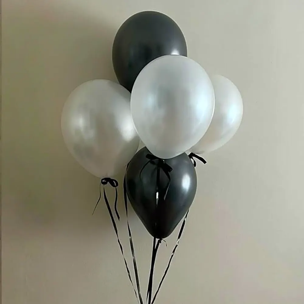 5 Black White Elegance Balloon Set