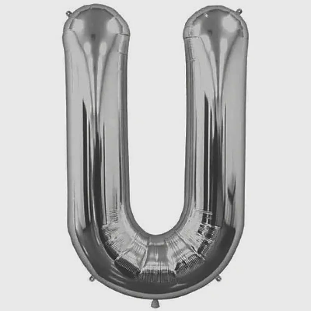 Letter U Silver Foil Balloon - 5288