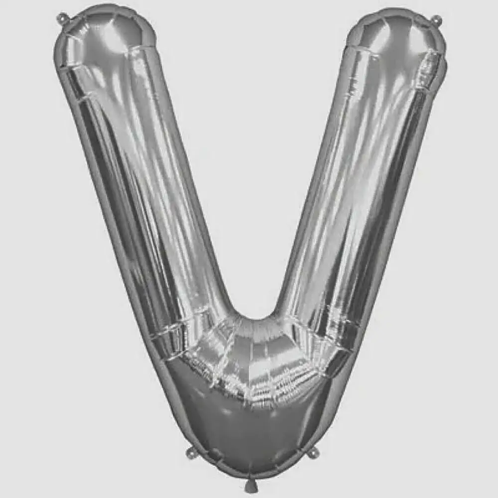 Letter V Silver Foil Balloon - 5286