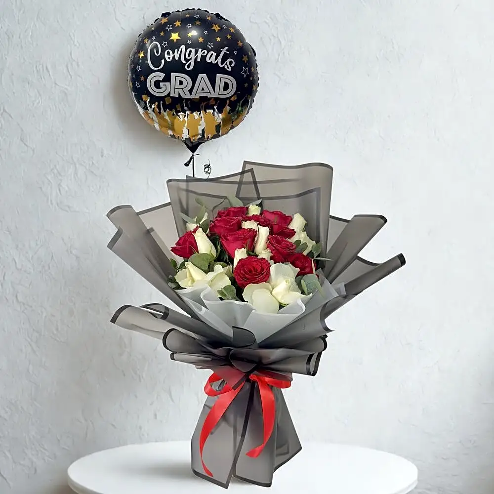 Graduation Grace – Rose Balloon Combo