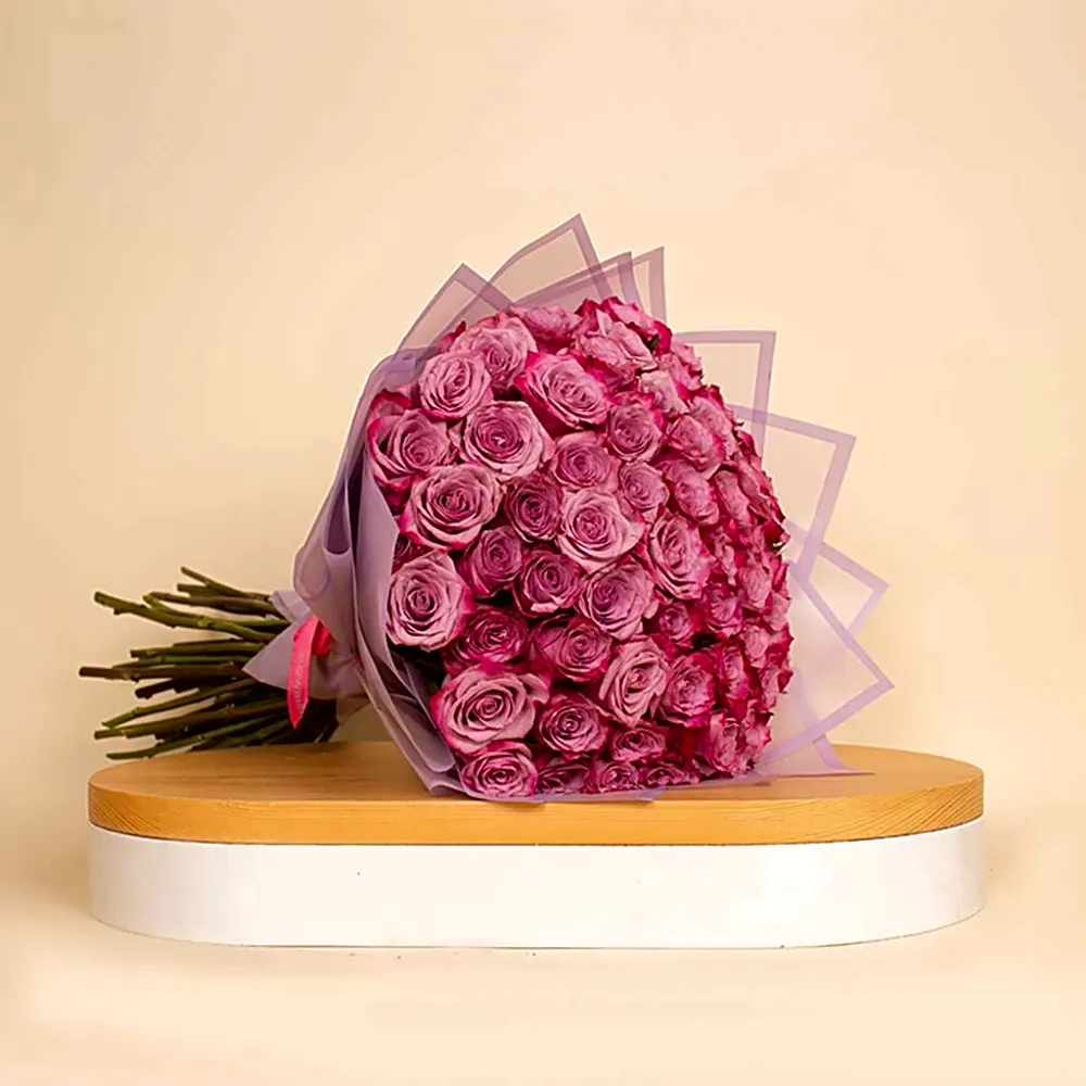 Deep purple 50 roses bouquet