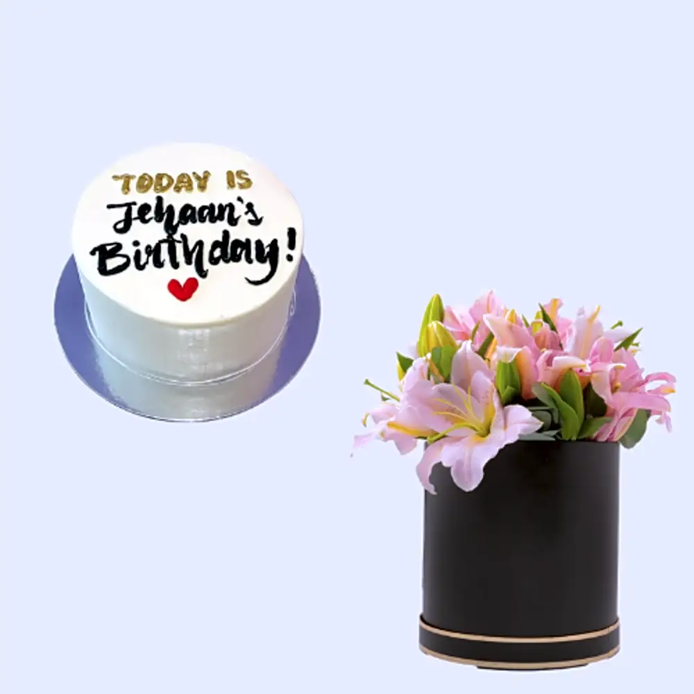 Birthday Bento Cake with lily box
