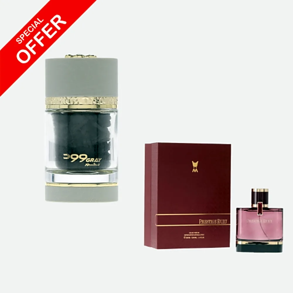 Offer Prestige Ruby Perfume - 100 ml with Mabsoos Wood Quraish - 30 gm