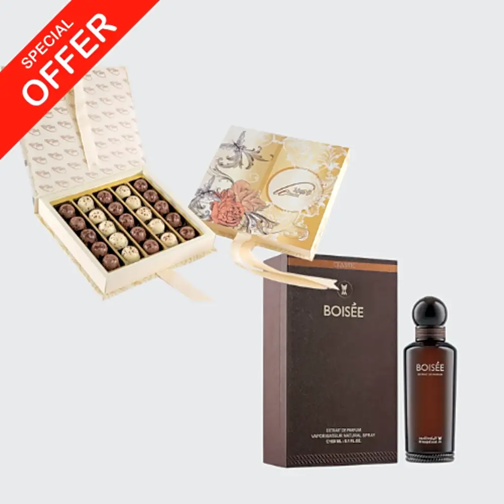 Offer BOISEE Perfume - 150ml with chocolate box Le Eggs Chocolates