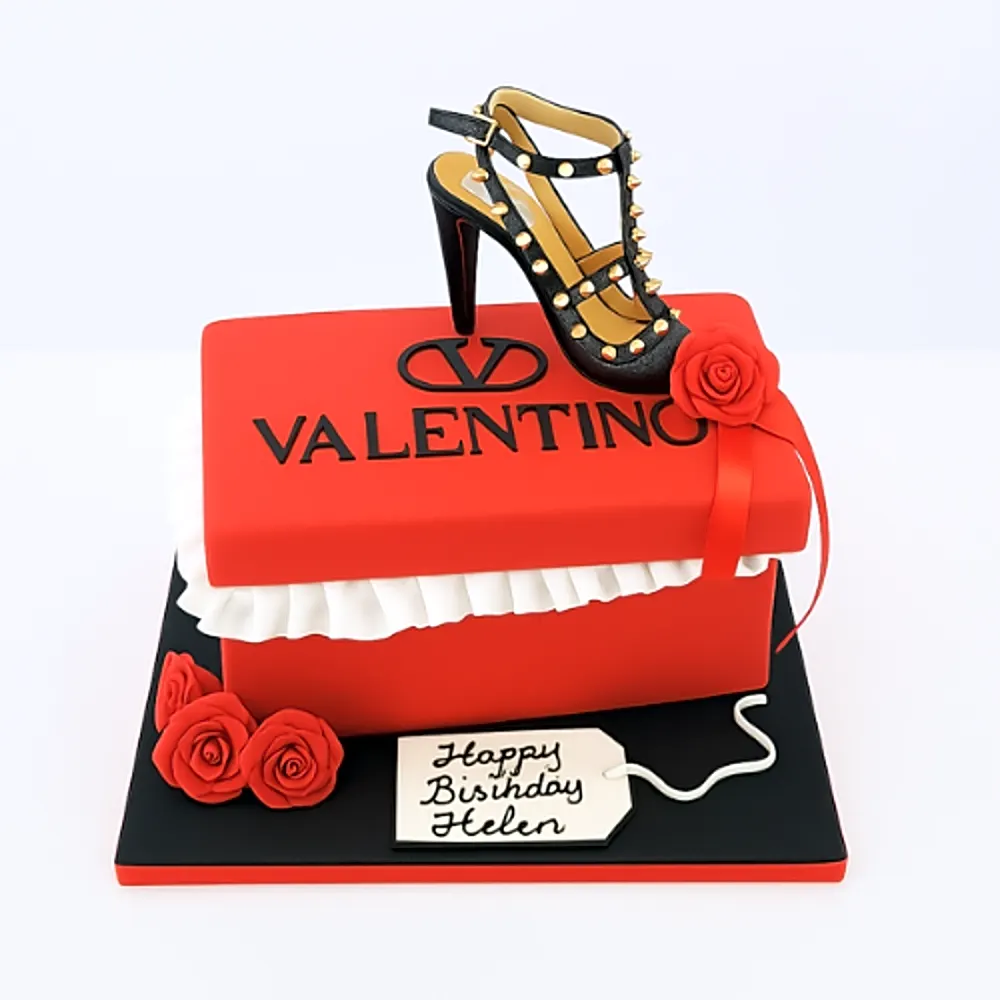 Valentino Red Shoe Box Cake