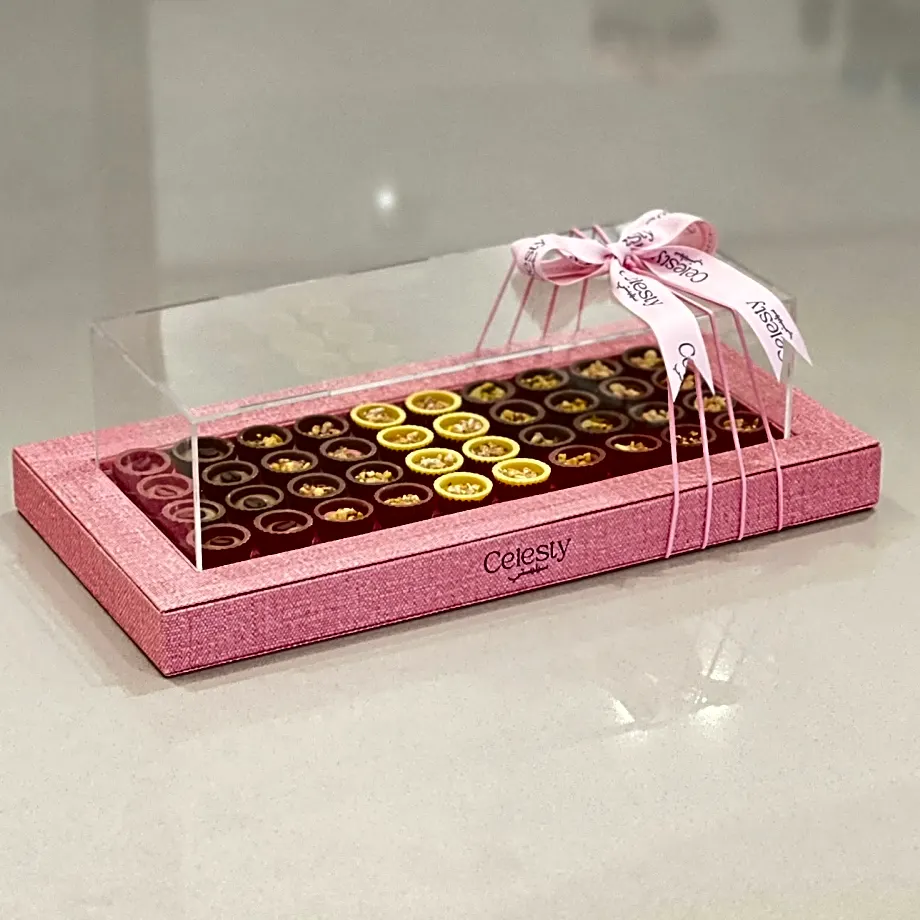 Rectangle acrylic mix mini cup Color-pink box