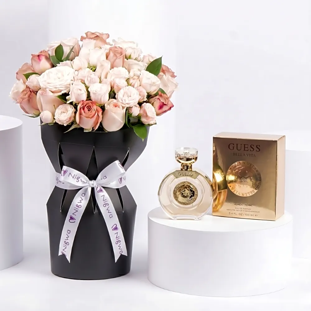 flowers bouqeut with Bella Vita EDP 100ml