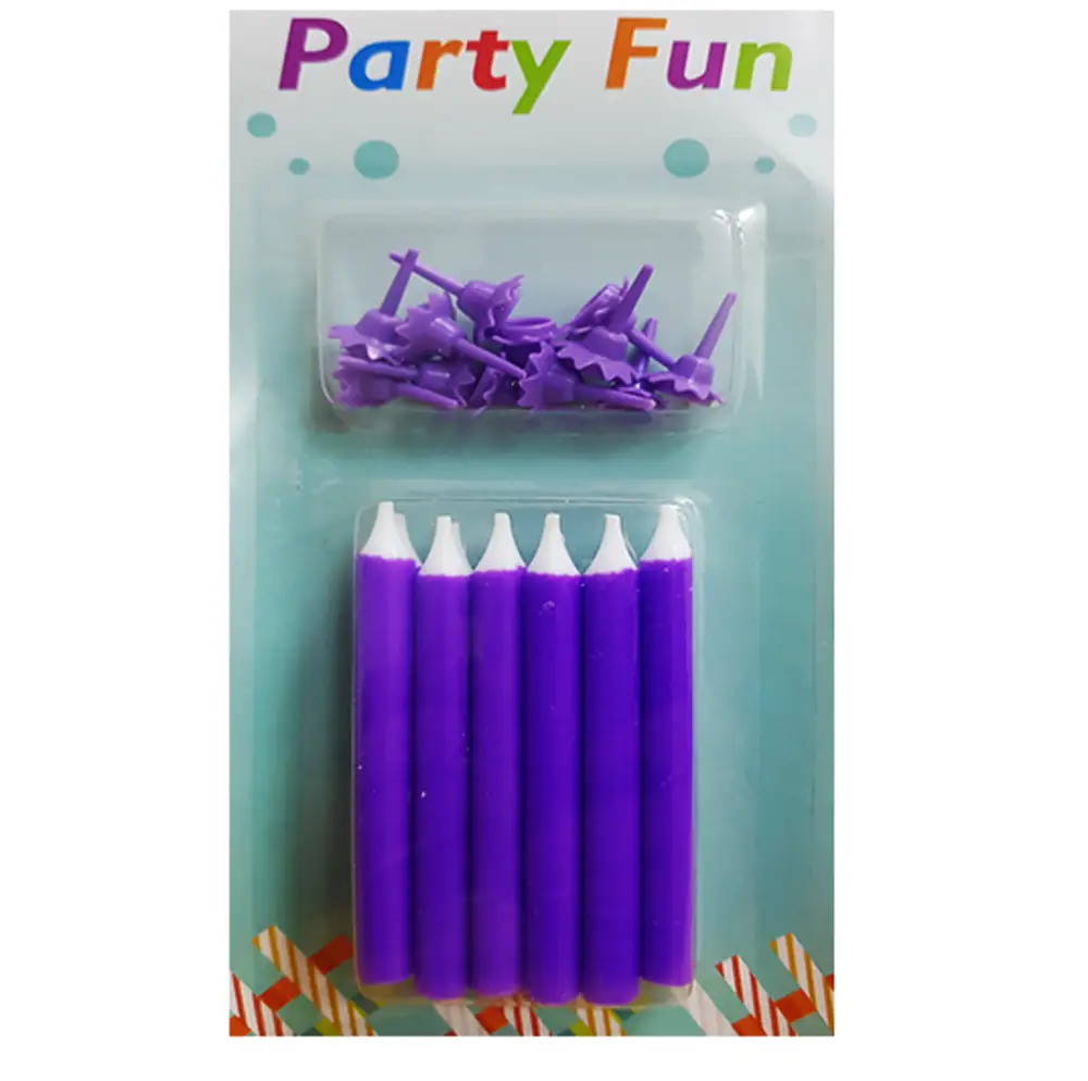 12 PCS ADORABLE PURPLE birthday candlesS