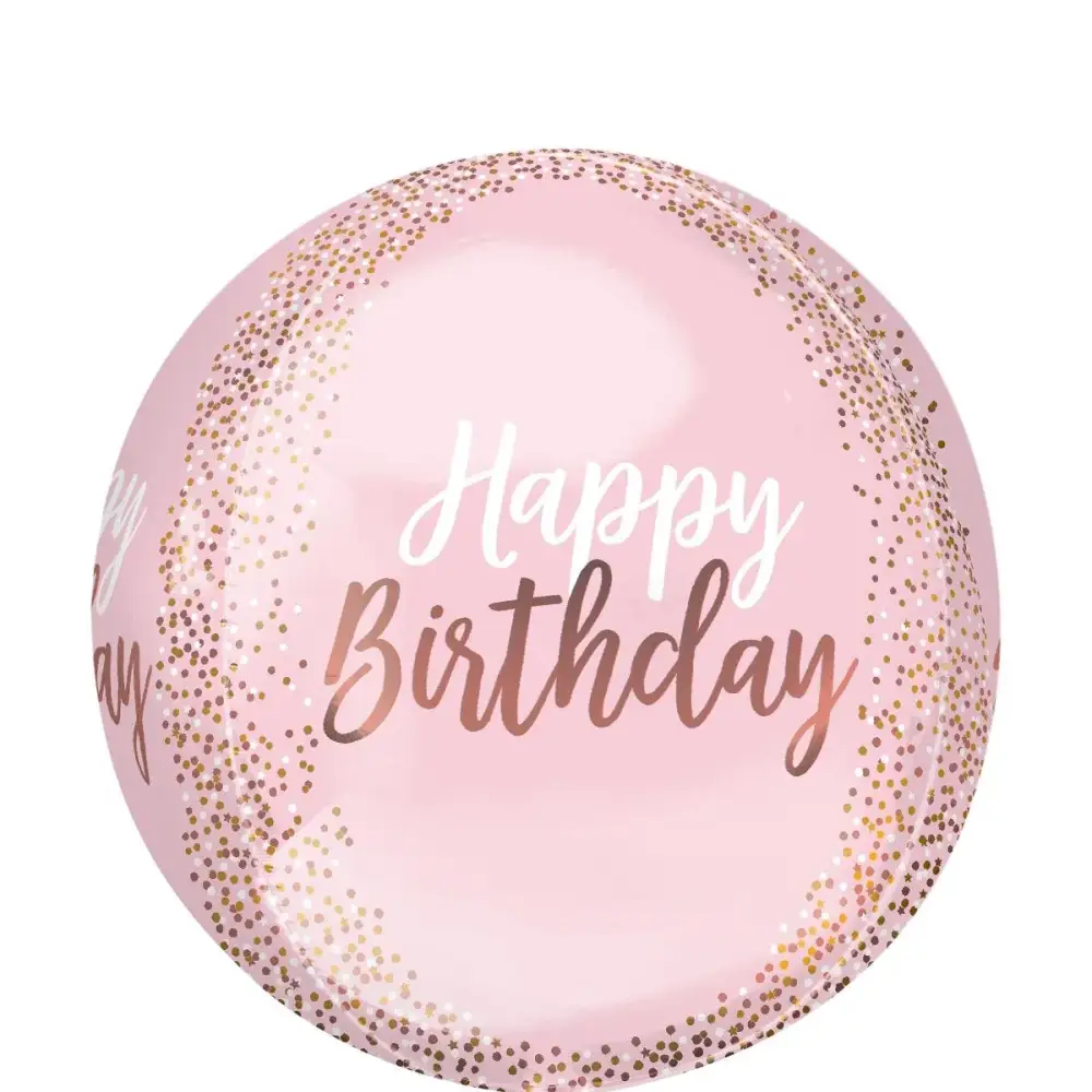 Blush birthday Orbz Balloon