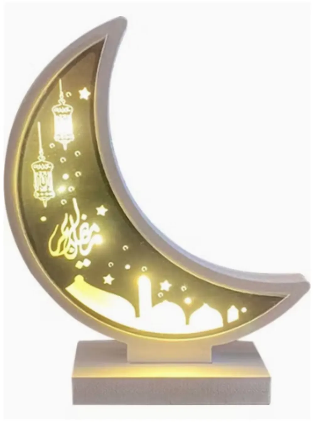 RAMADAN Muslim Handicraft Decoration Wooden Domestic Use Festival Decoration Ornaments White