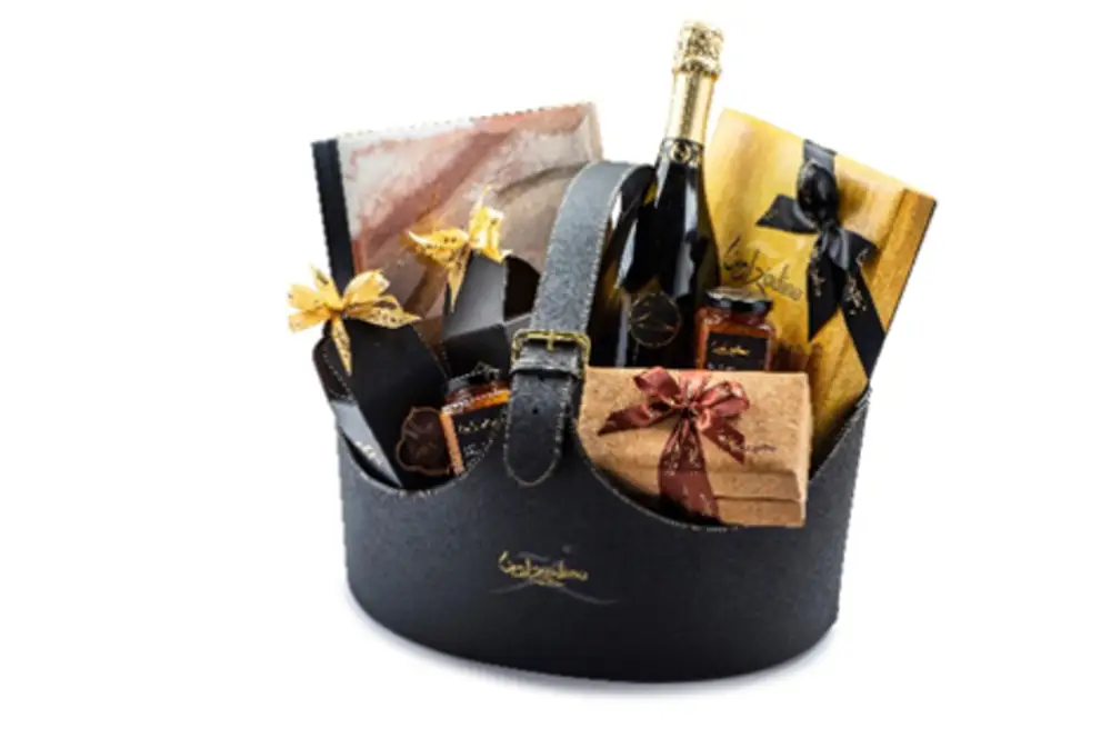 Camel leather Hamper