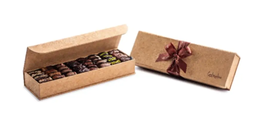 Camel leather box-large flat Rectangle