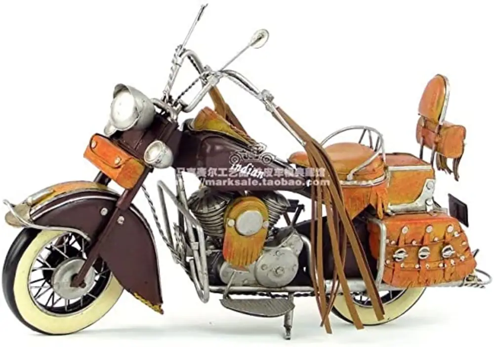 Creative Orange Vintage Indian Motorcycle