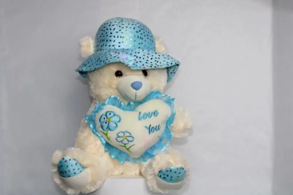 Teddy Bear Ivory and Turquoise color
