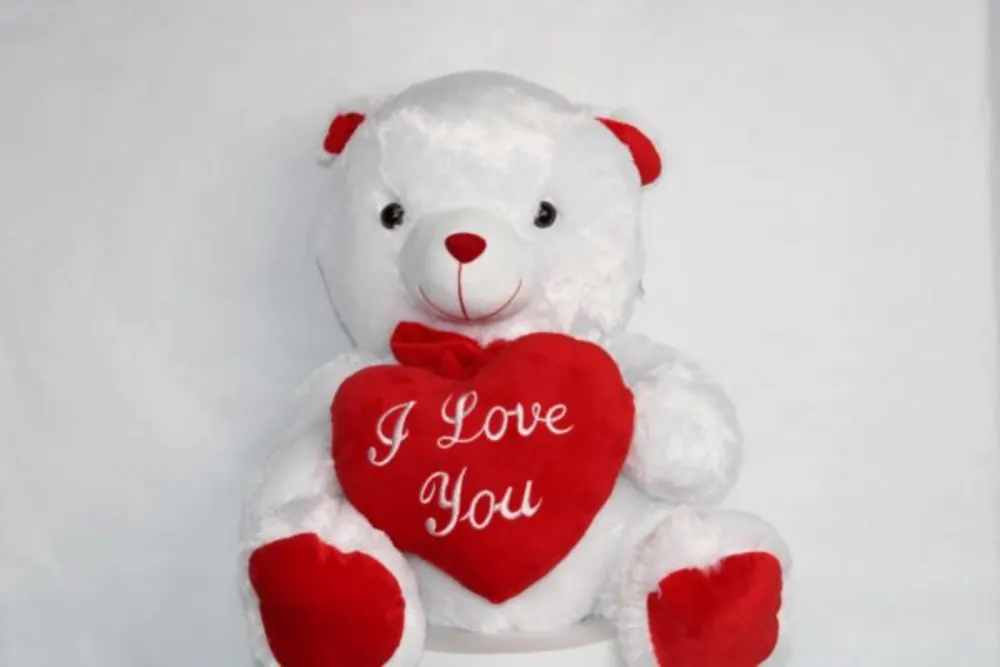 Teddy Bear White and Red Color