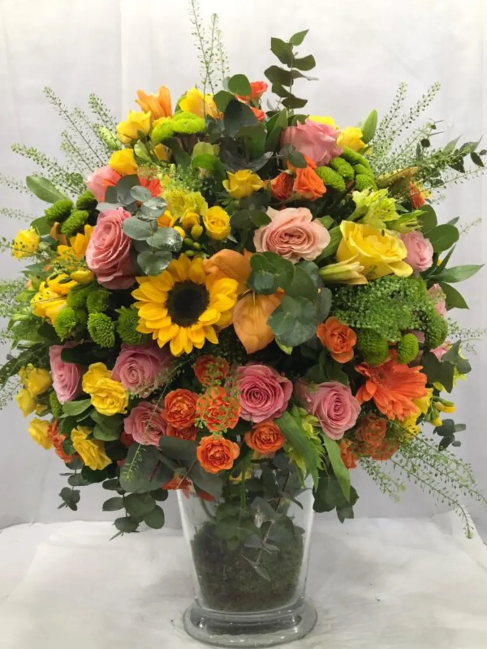 Mix flowers with glass N