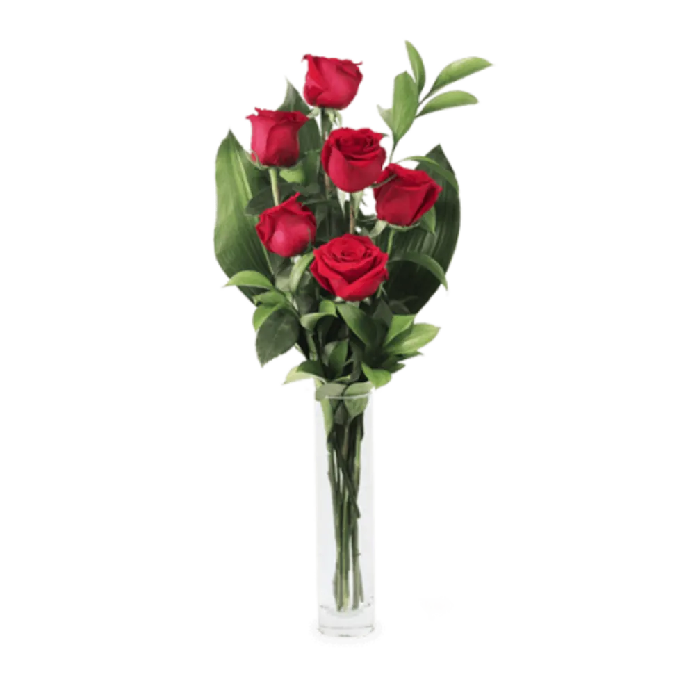 Red rose flowers bouquet with decoration