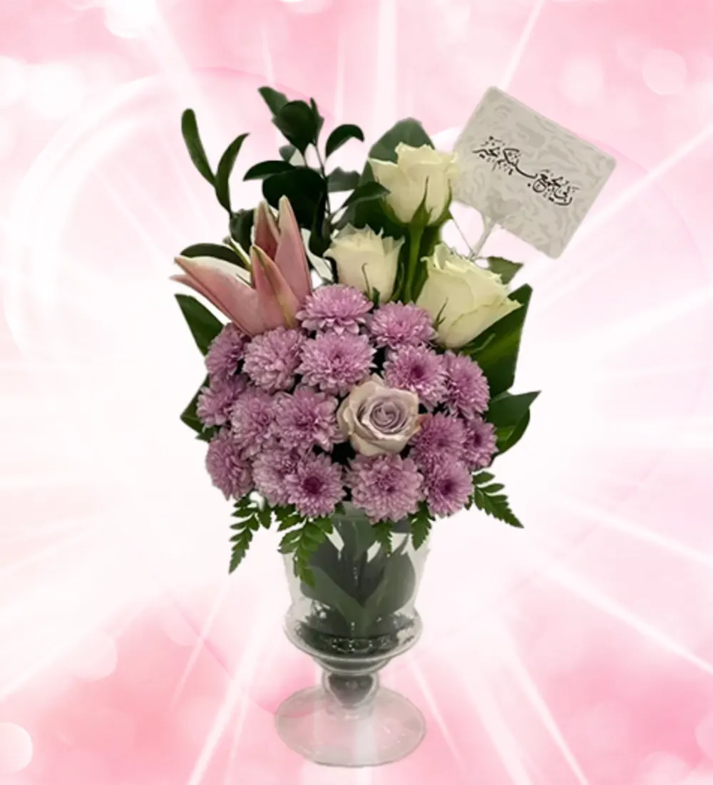 Vase of natural roses 02