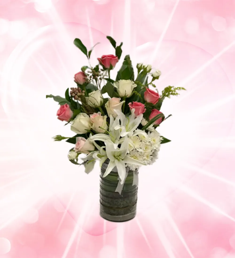 Vase of natural roses 03