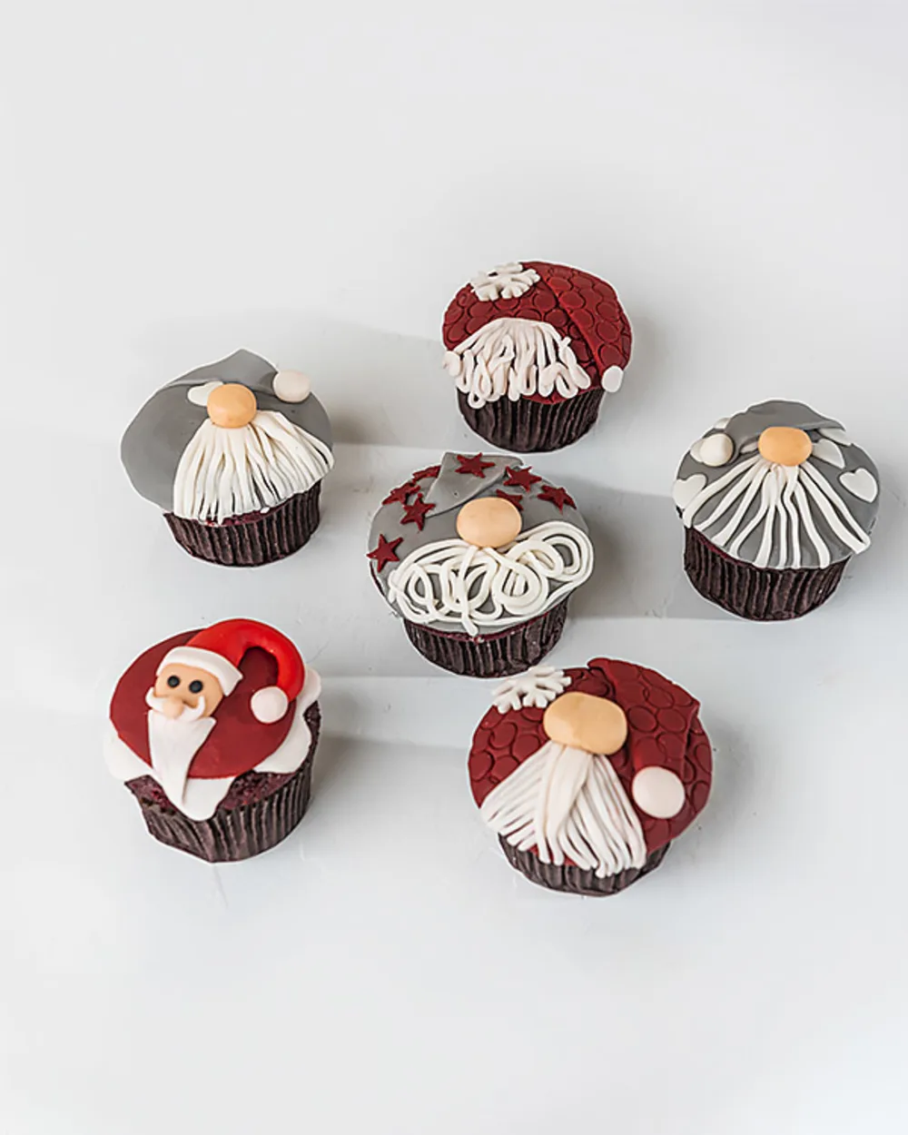 Red and Grey Christmas Cupcakes  by NJD
