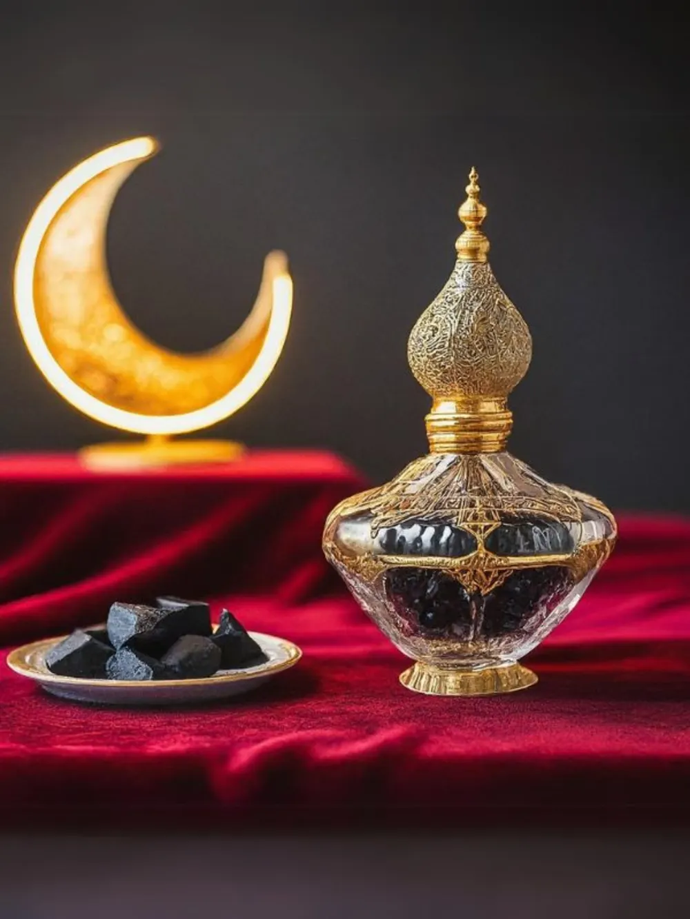 Crescent of Ramadan&incense&laboratory