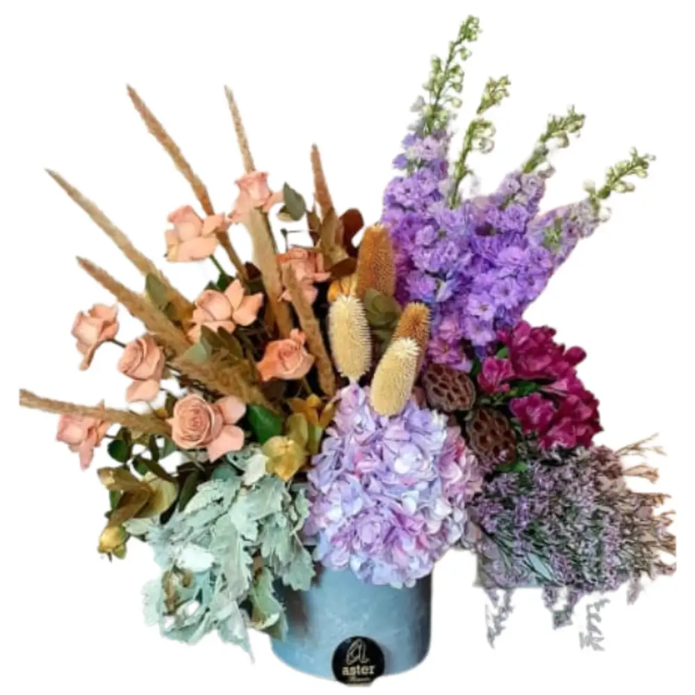 Capuccino and Purple Flowers