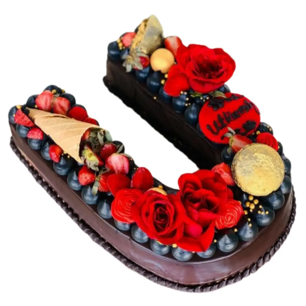 Letter U Shaped Cake
