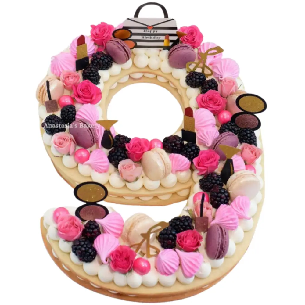 Number 9 Shaped Cake