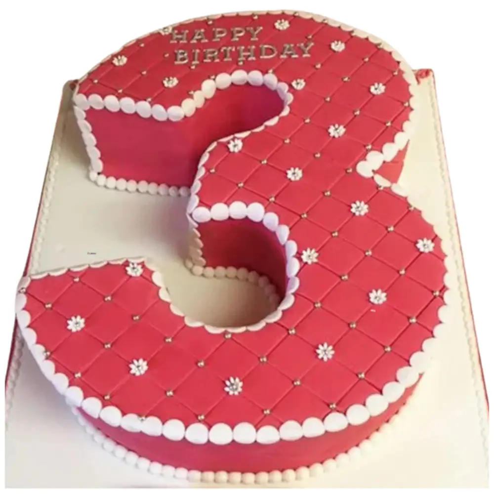Number 3 Shaped Cake