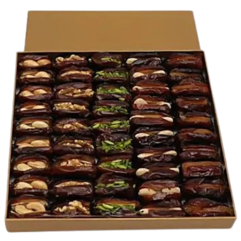 Box of Assorted Khudri Dates with Dry Nuts Fillings Gift by Wafi Gourmet 865g
