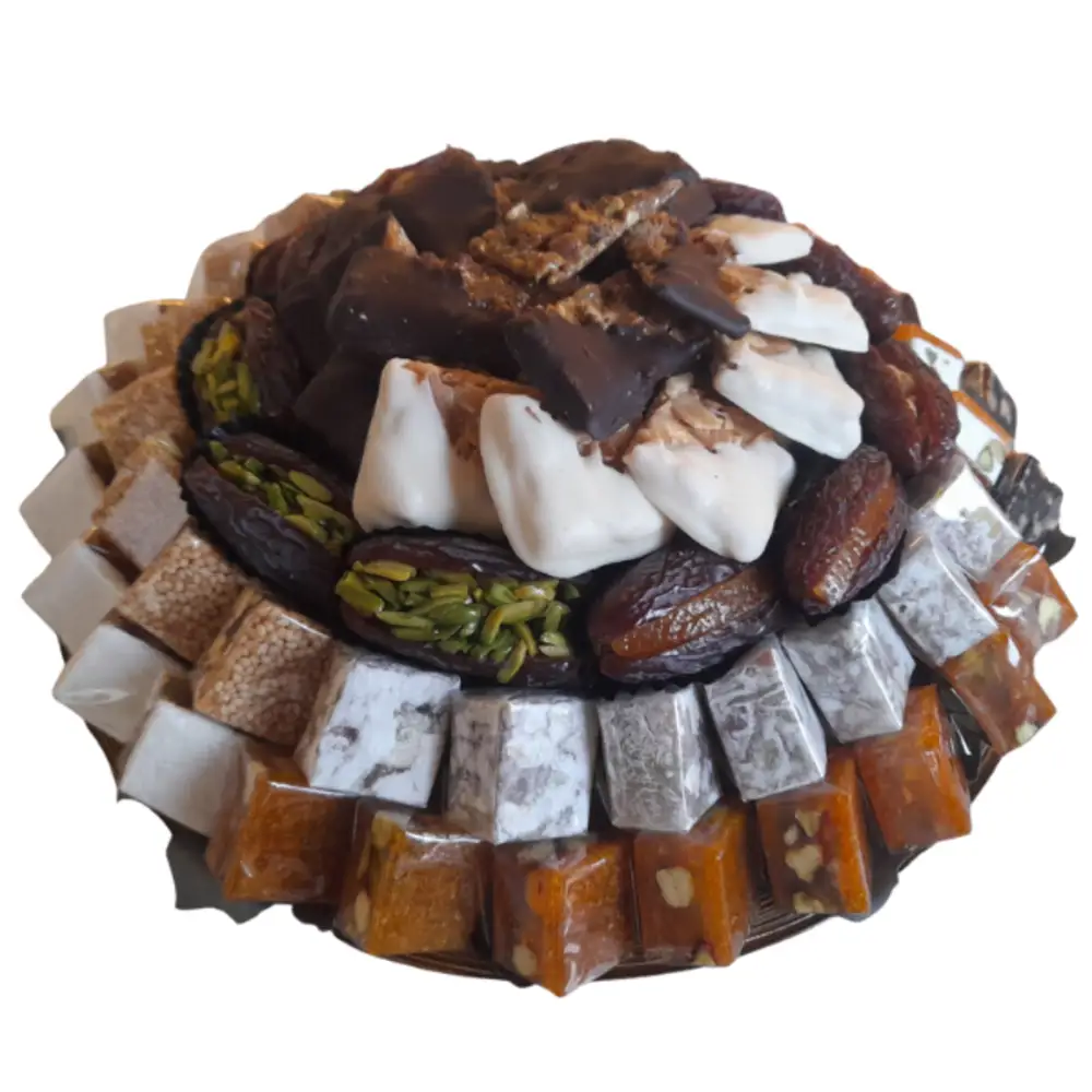 Welcome home basket Assorted Malban&Nougha,Stuffed Dates, Chocolate