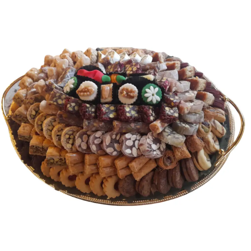 Mix basket asstd. Petit Four, Assorted Baklawa, Malban&Nougha and Marzeban