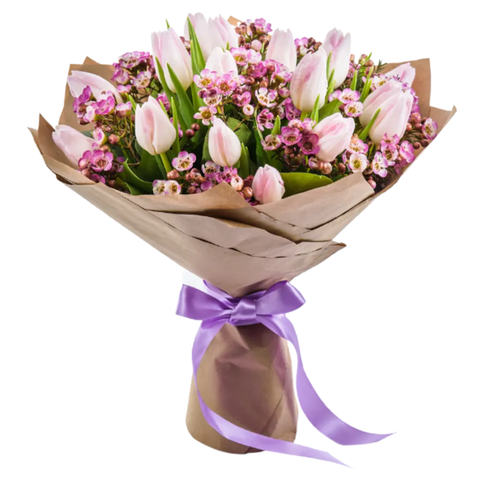 Sparkling pink tulip bouquet