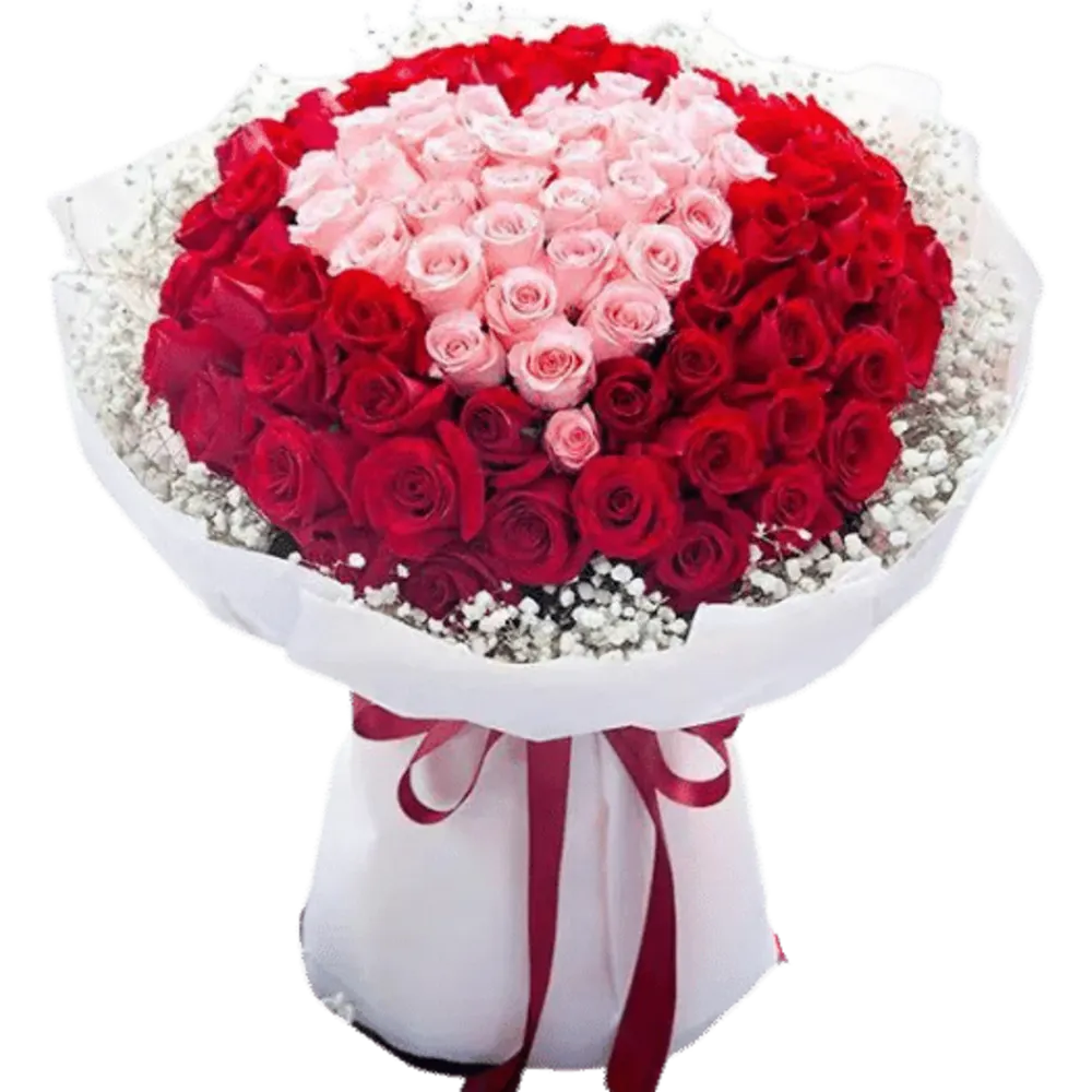 Pretty Pink Heart Rose Bouquet