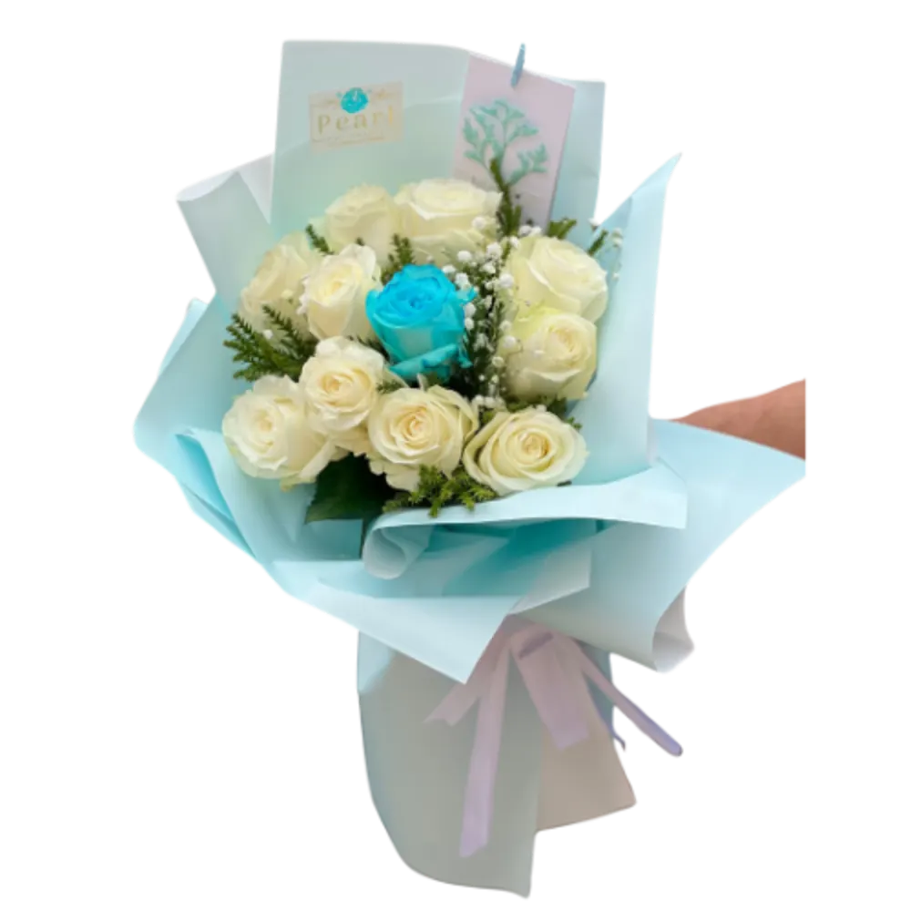 White Roses wonderful Blue