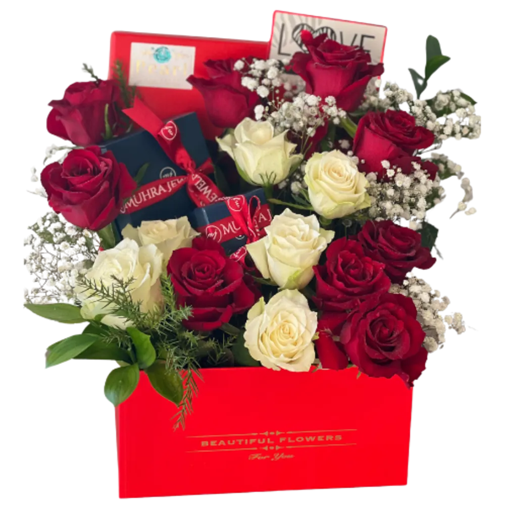 Red & White Roses Box