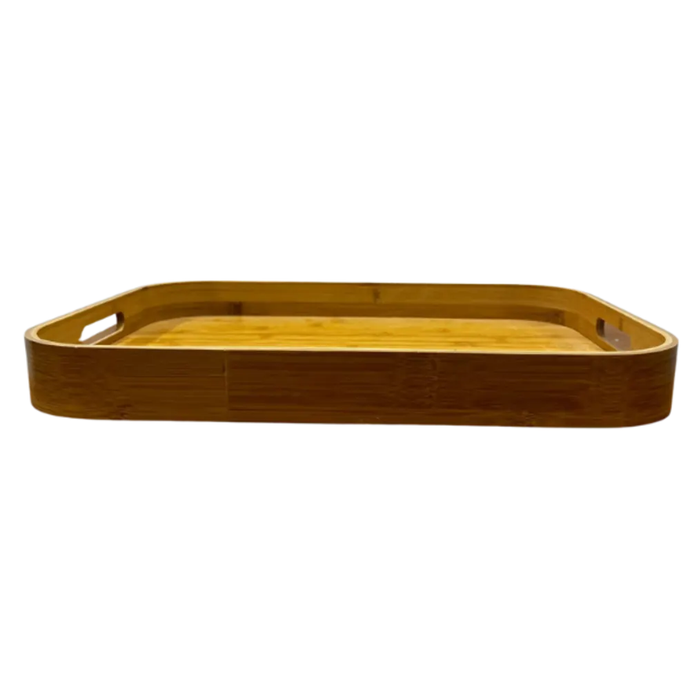 Rectangular wooden tray