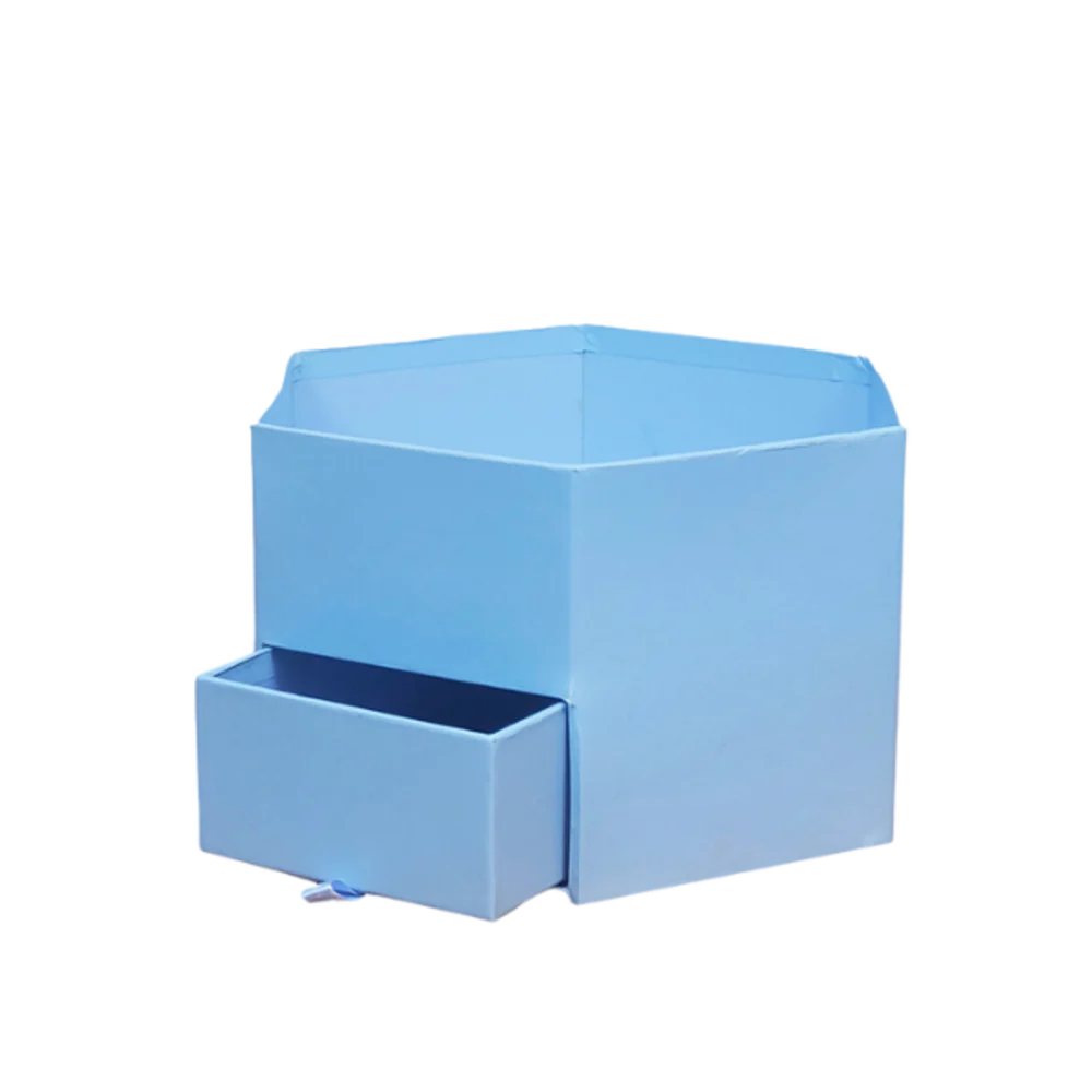 Shaped Open Blue box - With a Drawer