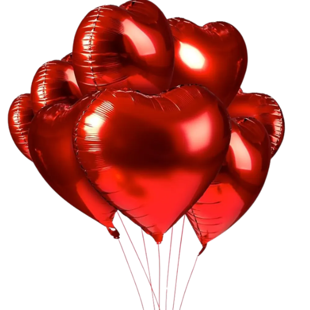 2pcs HEART SHAPE FOIL BALLOON BOUQUET-5 PCS.