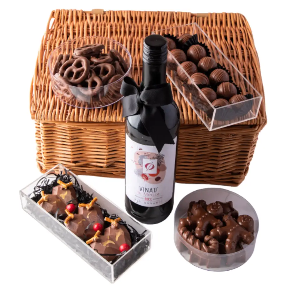 0% Organic Merlot and Chocolate Hamper by NJD