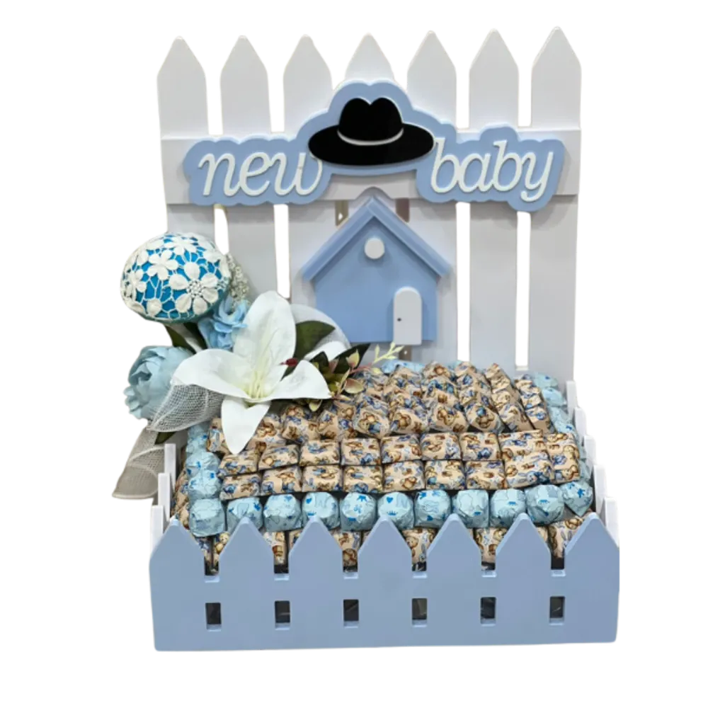 Newborn baby boy chocolate tray
