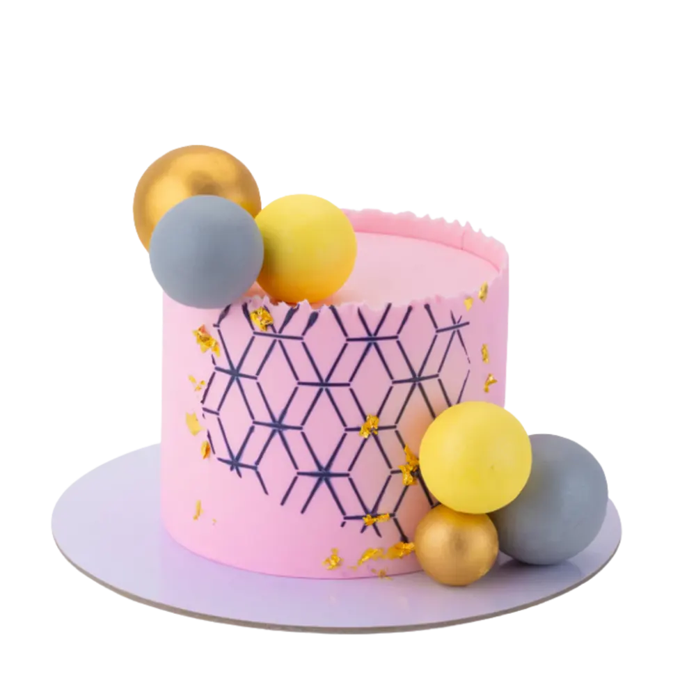 Pink Geometric Cake