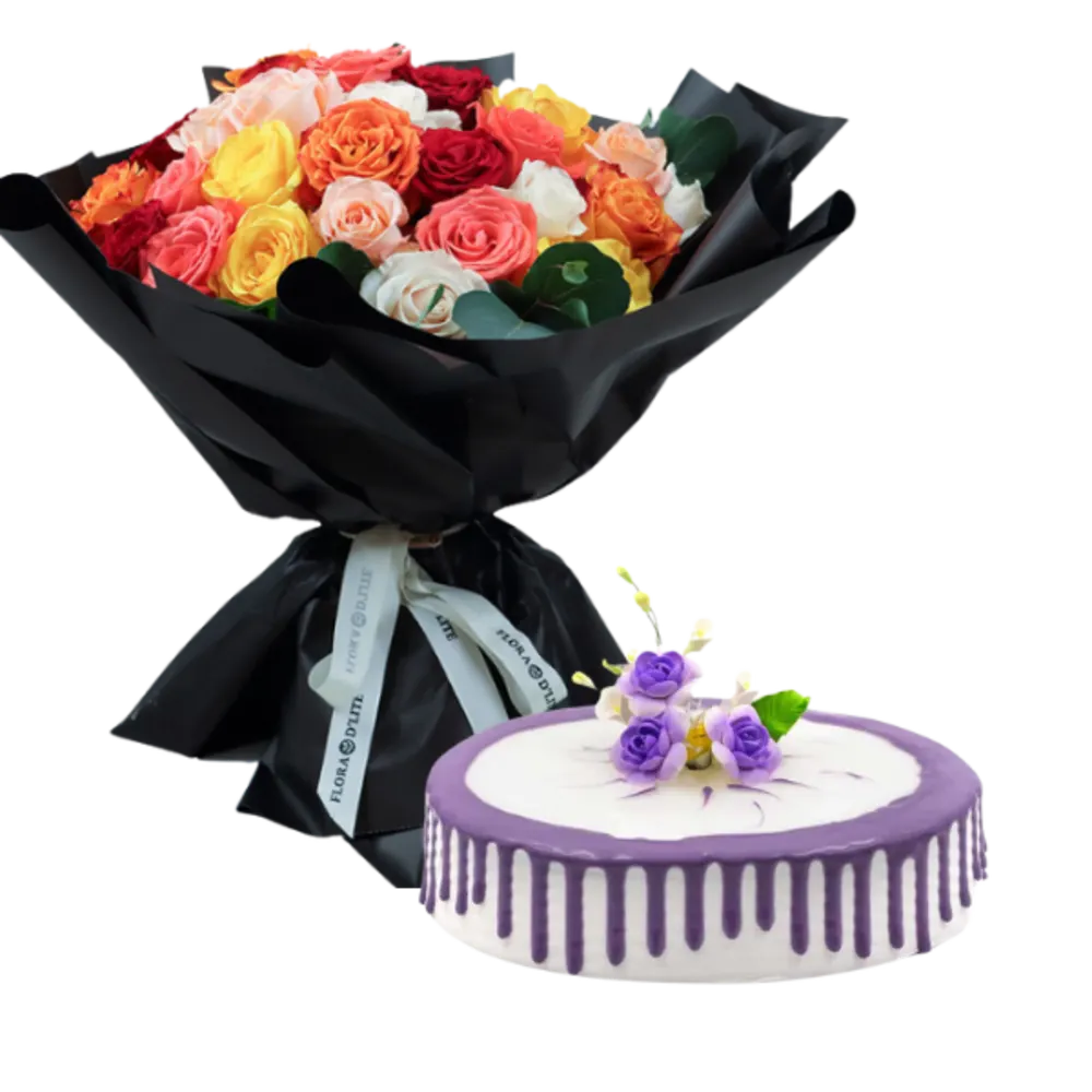 Sparkling Flowers and Cake