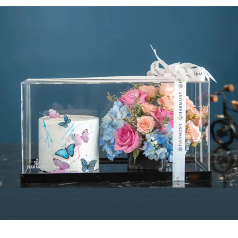 Butterfly Cake with assorted flowers bundle