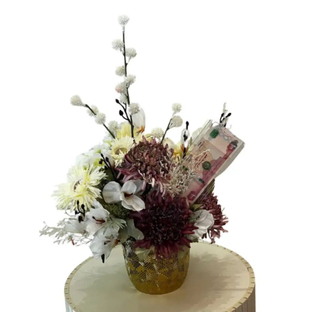the luxurious vase with awsome flowers