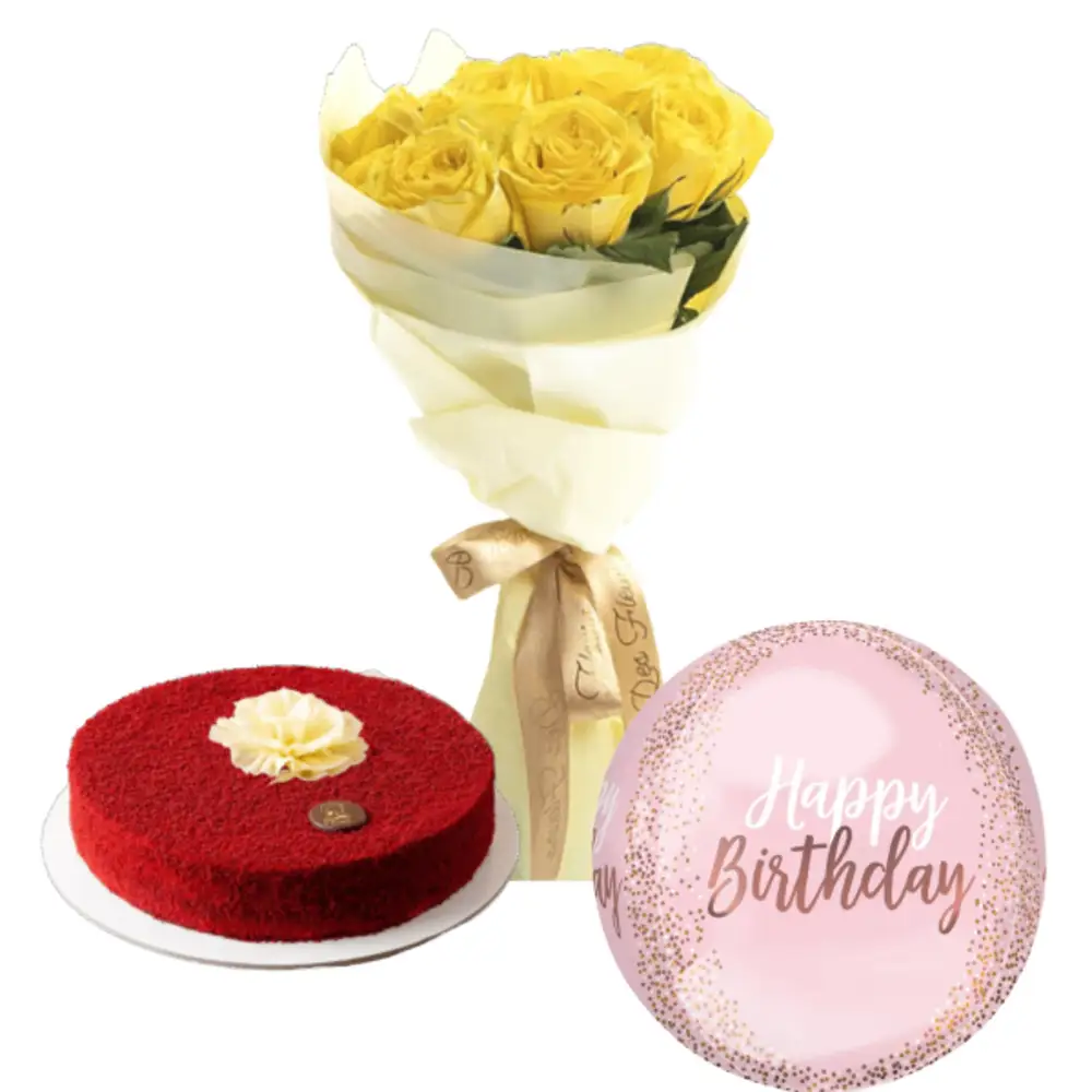 Birthday cake & flowers gift 1